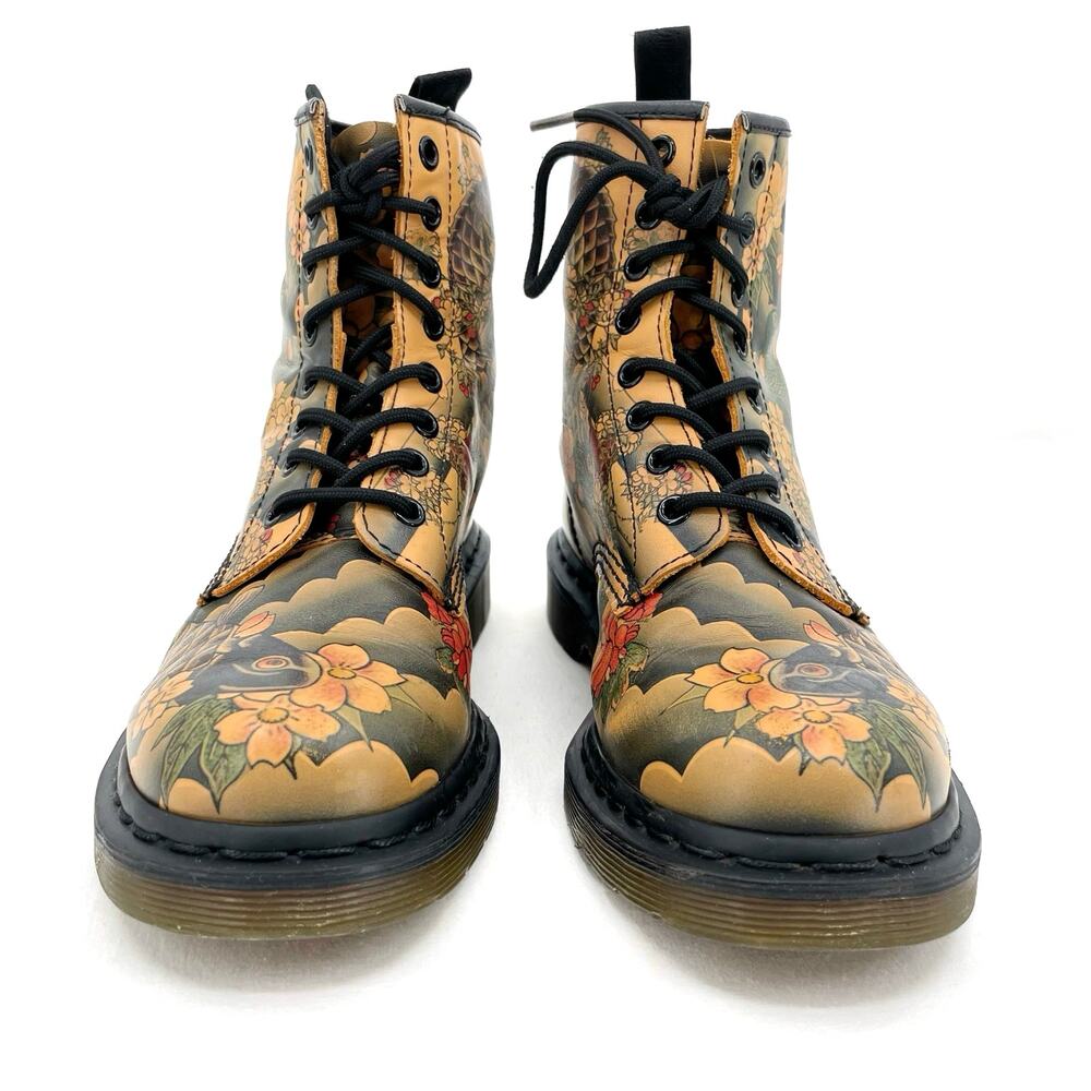 Dr. Martens x Evisu Wagara 1460 Tattoo Sleeve Japanese Koi Fish Boots Size US 7 - Picture 6 of 15